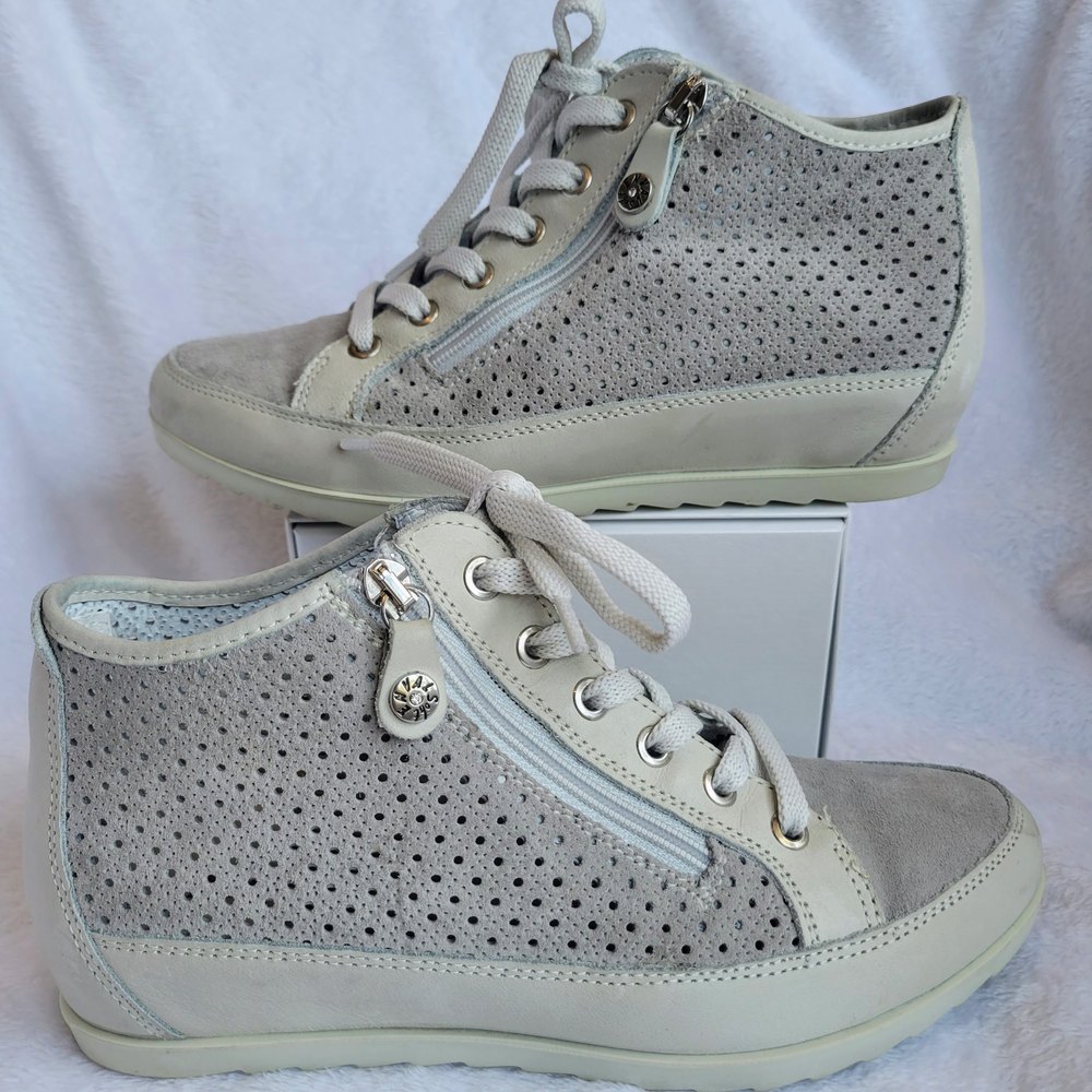 Enval Soft Hi Top Sneakers Made in Italy Genuine Leather Tan  Size EUR 37